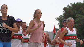 Paula Radcliffes run with Road Runners group around old Muscat  Muttrah [upl. by Electra516]