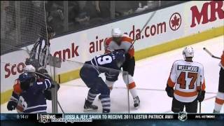 Tom Sestito vs Joffrey Lupul Sep 20 2011 [upl. by Goode85]