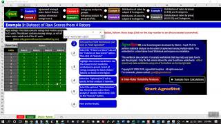 Raw Ratings from 3 Raters or More  Computing Unweighted Agreement Coefficients with AgreeStat360 [upl. by Magree]