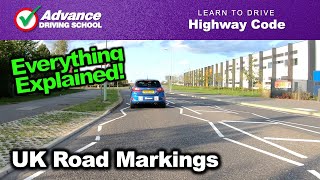 Understanding UK Road Markings  Learn to drive Highway Code [upl. by Akerahs503]