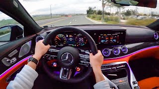 362HP The New 2022 MercedesAMG GT 43 4Door POV Sunset Drive [upl. by Tnecillim]