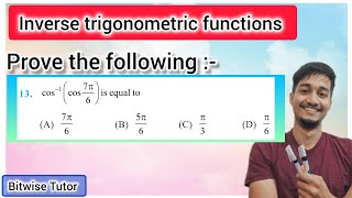 Find the value of cos inverse cos 7 pi by 6  Find the value of cos1cos 7π6 [upl. by Sela]