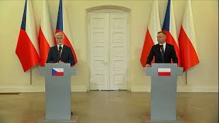 2 první návštěva Polska  president Petr Pavel meets Polish president Andrzej Duda [upl. by Nuahsak]