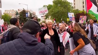 Protesters Chant Outside White House Correspondents Dinner [upl. by Amalbena476]