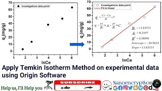 How to apply the Linear Form of the Temkin Isotherm Method on experimental data via Origin Software [upl. by Notlef]