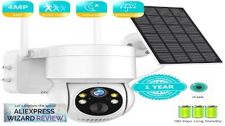 BESDER WiFi PTZ Camera Outdoor Wireless Solar IPCamera 4MP HD Builtin Battery Review [upl. by Erdnaxela]