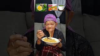 Great Grandmother👵Eating Food Emoji Challenge🥭🍜🍵eatingemojichallenge makan food shorts [upl. by Ethe217]