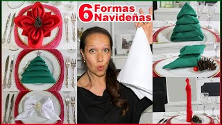 🎄 6 FORMAS DE DOBLAR SERVILLETAS NAVIDEÑAS ✅  Lecotiú [upl. by Annovy]