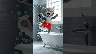 Sing like no one is watching 🎤🚿 shorts cats karaoke singer funny [upl. by Lederer]