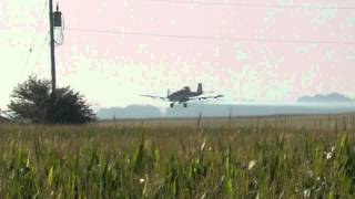 Crop Duster in the MidWest Flying low to the ground over power lines South of Badger Iowa [upl. by Uriia]