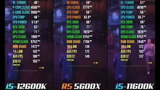 AMD Ryzen 5 5600X vs i5 11600K vs Intel i5 12600K Gaming Performance ComparisonBest MidRange CPU [upl. by Anih]