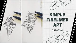 How To Simple Fineliner Art  Easy Tutorial [upl. by Mieka]