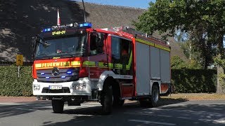 FEU G  brennt Landwirtschaftliche Halle Einsatzfahrten Feuerwehr Kummerfeld und Prisdorf [upl. by Ennailuj711]