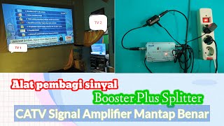 Booster Penguat Sinyal CATV Signal Amplifier TV UHF diTV Digital DVBT2 4 Output [upl. by Carie]