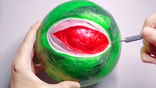 Boom Watermelon Tape Ball「1 min」  Relaxing and Satisfying Video [upl. by Llertrac]