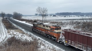 CSX B115 Heading For Eddystone w NS 8105 quotInterstatequot as Rear DPU Weedsport NY 11924 4K60 [upl. by Eiramac334]