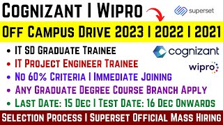 Finally Cognizant  Wipro Superset Biggest Official Mass Hiring Started for 2023  2022  2021 Batch [upl. by Apeed312]