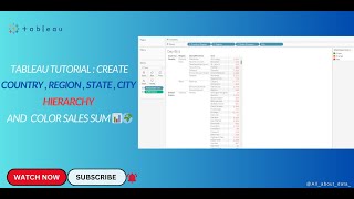 How to create County Region State and city wise Hierarchy amp Color Coding in tableau [upl. by Rodgiva]