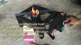 cara mengoprasikan kompor bahan bakar oli bekas [upl. by Salis]