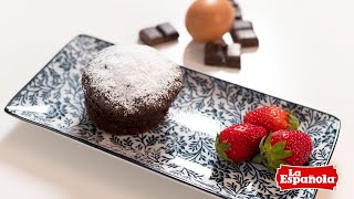 Receta de COULANT DE CHOCOLATE casero 🍫  Cómo hacer Volcán de Chocolate caliente paso a paso [upl. by Sluiter]