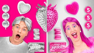 DÉFI GOURMAND ROSE VS ARGENT  Une Seule Couleur de Nourriture  Mukbang par 123 GO CHALLENGE [upl. by Marrilee167]