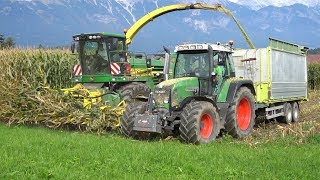 Maisernte 2017 Fendt John Deere Same Lindner  Agroteam Tirol [upl. by Assiralc550]