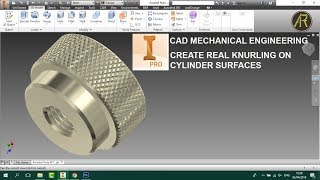 Creating Realistic Knurling on the Cylindrical Surface  Autodesk Inventor Professional [upl. by Hadihsar]