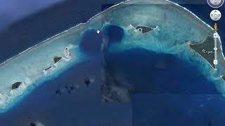 Nuclear Bomb Craters Pacific Proving Grounds from Google Earth [upl. by Odawa436]