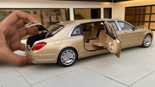 Mini MercedesBenz Maybach S600 Pullman 118 Diecast Model Car Unboxing  Mercedes Shop [upl. by Arodal]