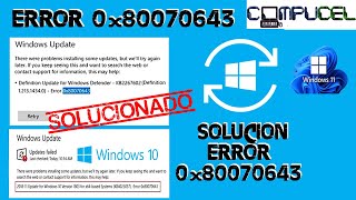 SOLUCION error 0x80070643 WINDOWS UPDATE ERROR  0x800f081f  0x800f0805  0x800f0984  WINDOWS 11 ✅ [upl. by Cis662]