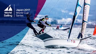 Full 49erFX Medal Race 1  Sailings World Cup Series  Gamagori Japan 2017 [upl. by Caneghem]