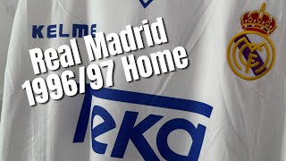 KitMMcom Unpacking Real Madrid 199697 Home Shirt  Raul 7 Nameset Vintage Football Jersey dhgate [upl. by Schoenburg]