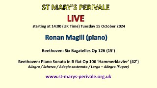 St Marys Perivale LIVE  Ronan Magill piano [upl. by Ellga]