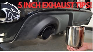 Installing 5 Inch Exhaust Tips on my Hellcat Charger [upl. by Lutero]