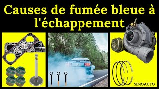 Les causes de fumée bleue à léchappement de véhicule symptômes causes réparation  SIMOAUTO [upl. by Ekim]