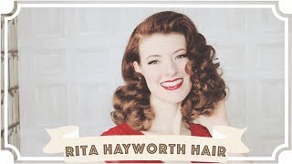 Rita Hayworth Vintage Hair Tutorial  How To Curl Your Hair CC [upl. by Aruam]