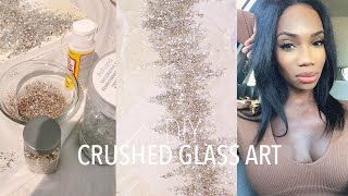 🏠 HOME  DIY Crushed Glass Art Wall Decor  Champagne amp Silver [upl. by Dunson]