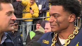 INTERVIEW Michigans Will Johnson started win over Ohio State with an interception [upl. by Aleris]