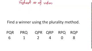 Math 3003 The Plurality with Elimination Method example 2 [upl. by Rizzo]