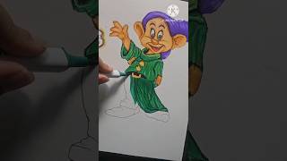 Dopey Drawing  Snow white and seven dwarf shorts drawing disney [upl. by Haliehs418]