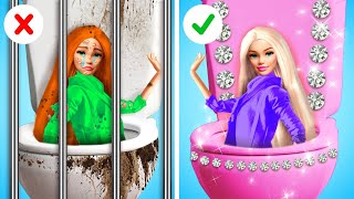 🚨 HELP Barbie is in Jail Extreme Doll Makeover with Cool Gadgets by La La Life Emoji [upl. by Nalaf]