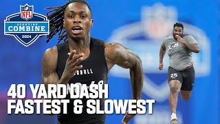 Top 10 Fastest amp Slowest 40Yard Dash Times from the 2024 NFL Combine [upl. by Annawaj]