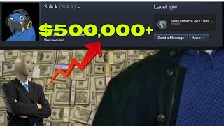 St4ck level 5000 STEAM 🤯 500000🤑 GASTADOS en LEVELITEMS Máximo nivel de steam [upl. by Modesty902]