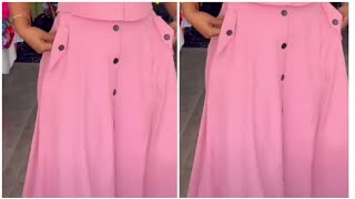 How to cut and sew an A LINE SKIRT WITH POCKETpart 2 of the crop top Detailed [upl. by Angelo]