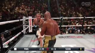 Jake Paul knocks down Anderson Silva in 8th round 🥊 Courtesy of SHOWTIME showtimeboxingTW [upl. by Natsirc]