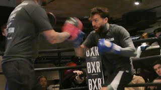 Aaron Chalmers SMASHES PADS The Joker Vs FLOYD MAYWEATHER MEDIA WORKOUT [upl. by Ganley855]