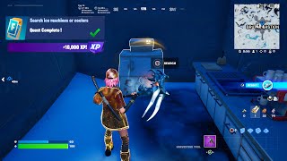 Fortnite  Search Ice Machines Or Coolers Slurp On Ice Challenges [upl. by Mckeon]