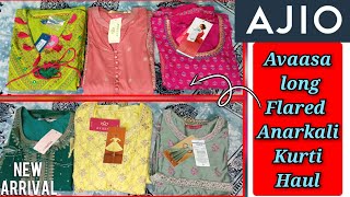 💞huge ajio avaasa long flared anarkali kurtis unboxing haul  Latest collection ajio [upl. by Ade518]