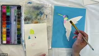 Watercolor Hummingbird Silhouette [upl. by Posehn]