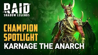 RAID Shadow Legends  Champion Spotlight  Karnage the Anarch [upl. by Artinahs]